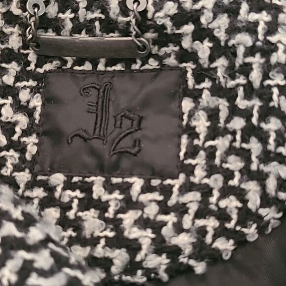 J2 by jou jou wool blend jacket black and gray tweed coat size L womens - Picture 6 of 10